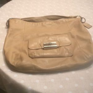 Coach light beige leather bag